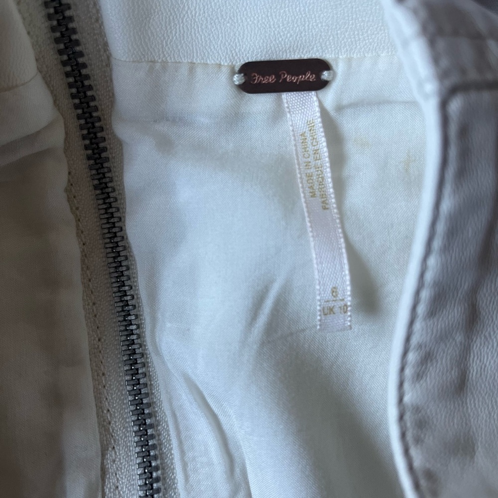 Free People Ivory Leather Skirt - Picture 2 of 4